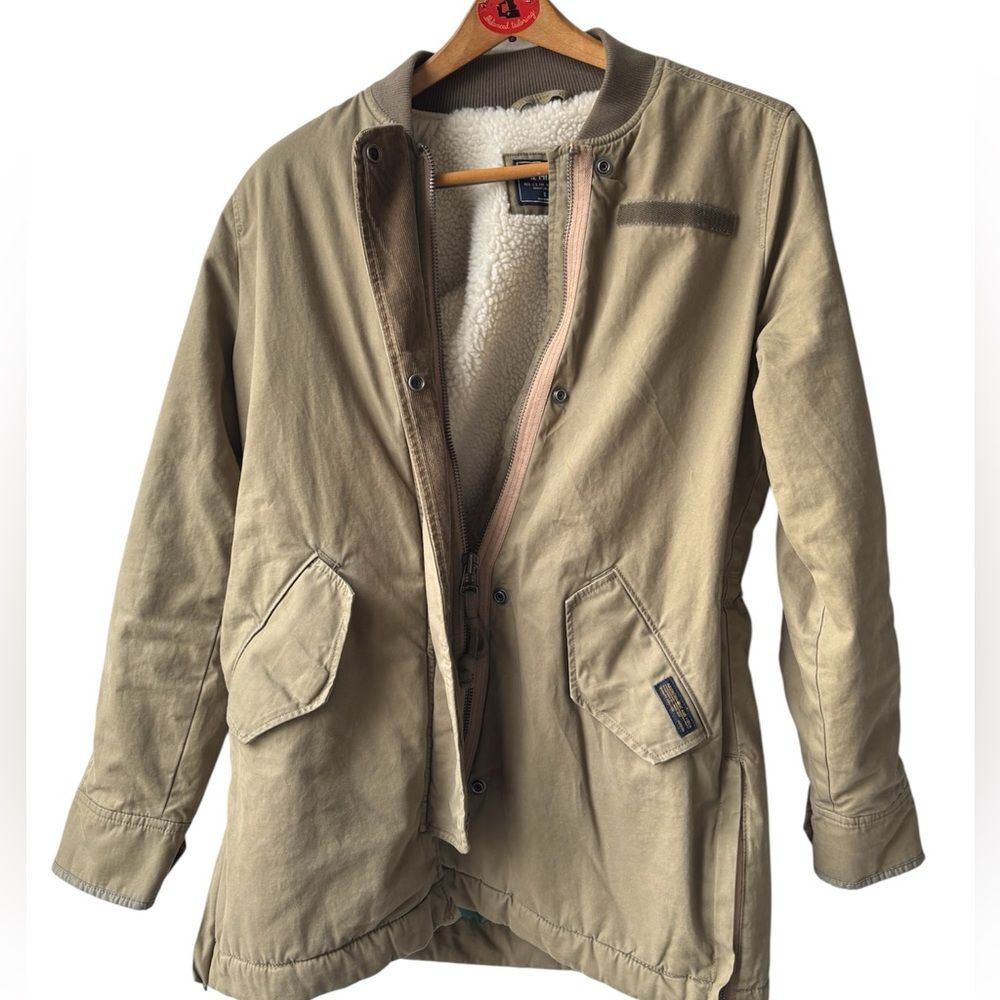 Abercrombie & Fitch Sherpa-Lined Military Bomber Jacket Oversized Small